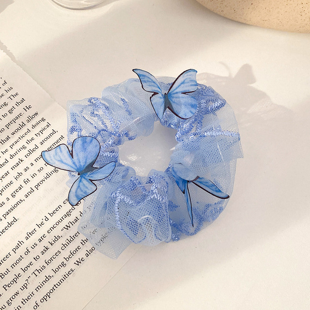 Silk Rainbow Scrunchies For Women Girls Gum Hair Tie 1PCS Hair Rope Rubber Bands Ponytail Hold Hair Accessories