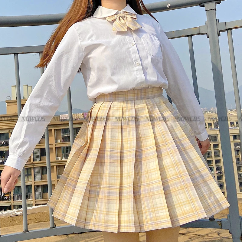 [Floating Moonshine] Girl\'s Summer Short/Long High Waist Pleated Skirts Plaid Skirts Women Dress For JK School Uniform Students