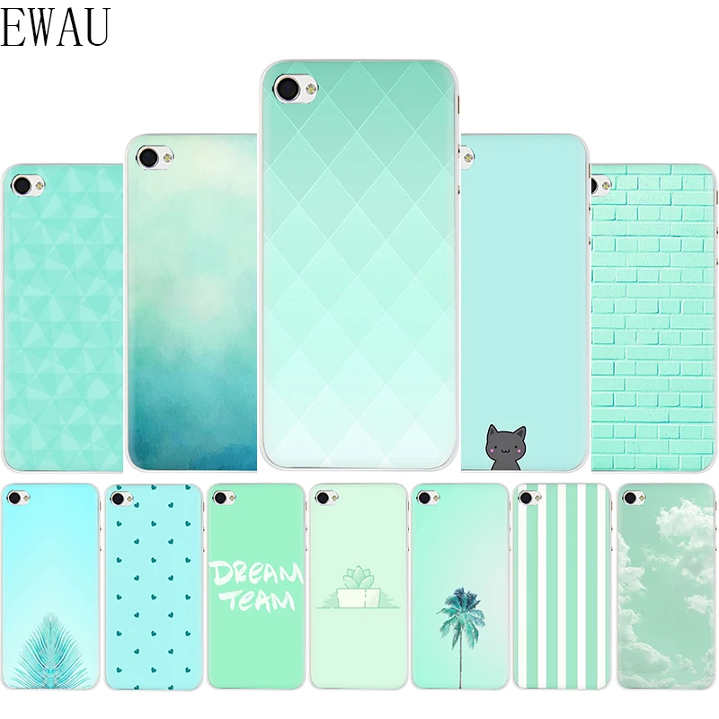 

EWAU fresh mint green Soft Silicone Mattle phone cover case for iphone 5 5s SE 6 6s 7 8 plus X XR XS Max 11 Pro Max