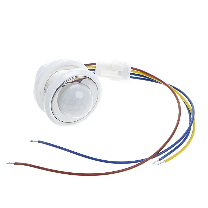 Tasa de descuento Interruptor de Sensor de movimiento infrarrojo, Detector PIR LED de 40mm, con retardo de tiempo ajustable, envío directo ezYoMy6m101