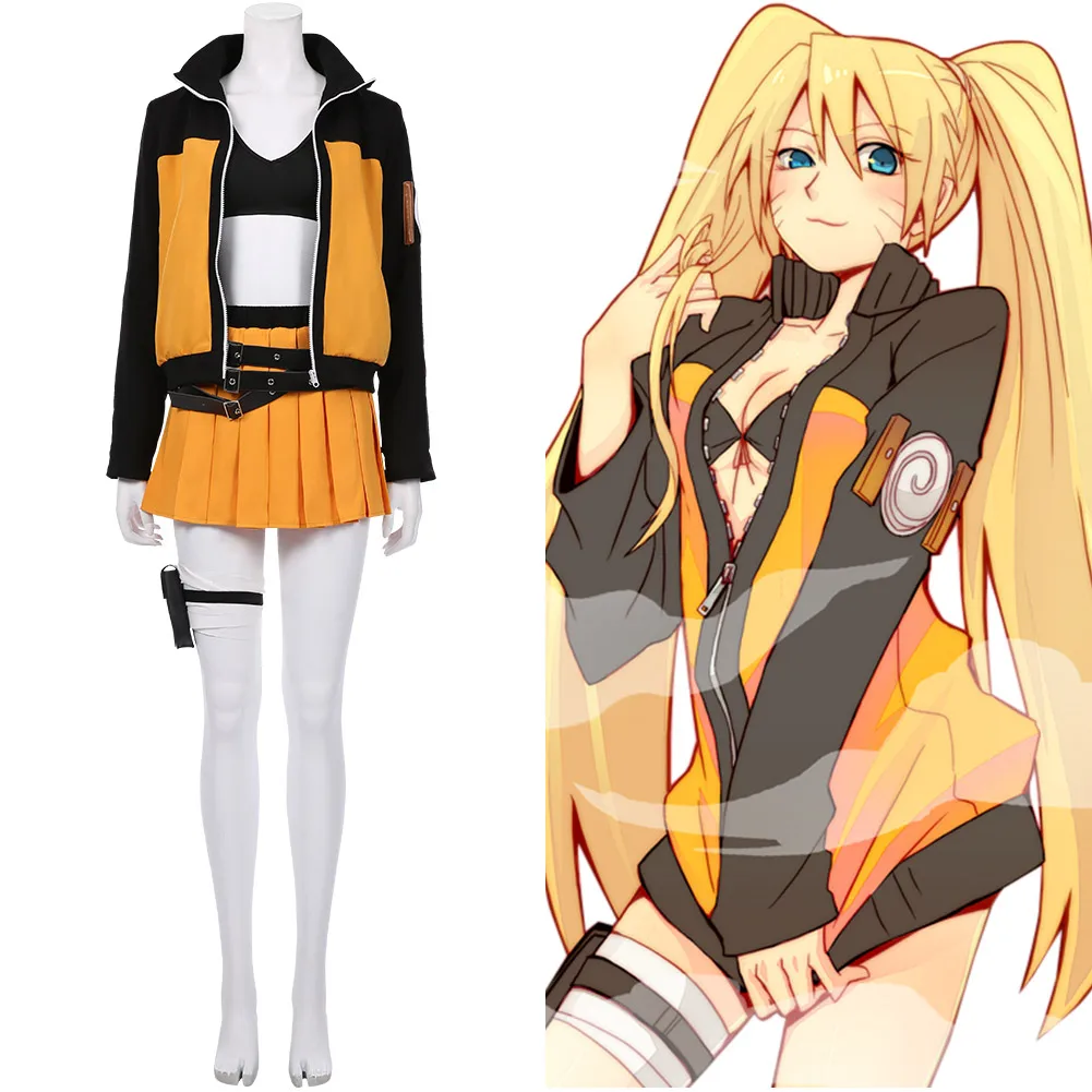 NARUTO-Naruto Uzumaki Cosplay Costume Women Uniform Sexy Suit Outfits Halloween Carnival Anime Party Fancy Dress |