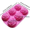 2/6Cavty 7cm Large Rose Flower Soap mold Silicone Mold for Handmade Soap making  Ice Cube Chocolate Cake Banking Mold Silicone ► Photo 3/6