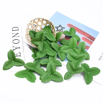 

100/200 Pieces Roses Leaves artificial plants decorative flowers diy gifts box bridal accessories clearance brooch silk leaf