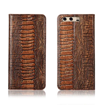 

Genuine real leahther ostrich foot pattern phone bag for Huawei P10 Plus/Huawei P10/Huawei P10 Lite flip case card slot holder