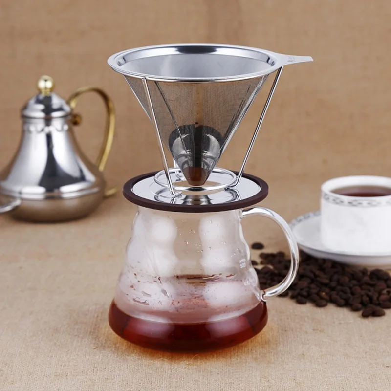 

1Pcs Stainless Steel Coffee Filter Mesh Reusable Pour Over Cone Coffee Dripper Dolce Gusto Cafe Tools NEW Support Dropshipping