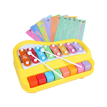 

Hot Sale Children Percussion Toy Hand Knock Piano Enlightenment Musical Instrument Playing Toy Set For Children Gifts - Yellow