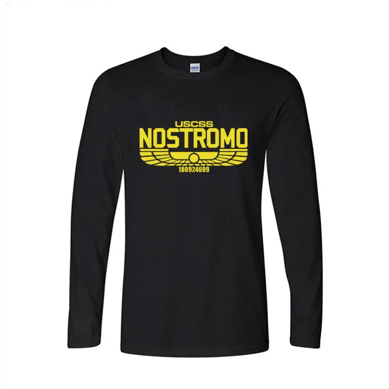 Повседневная одежда nostomo Футболка с принтом хлопок Alien Weyland Yutani мужские футболки с длинными рукавами