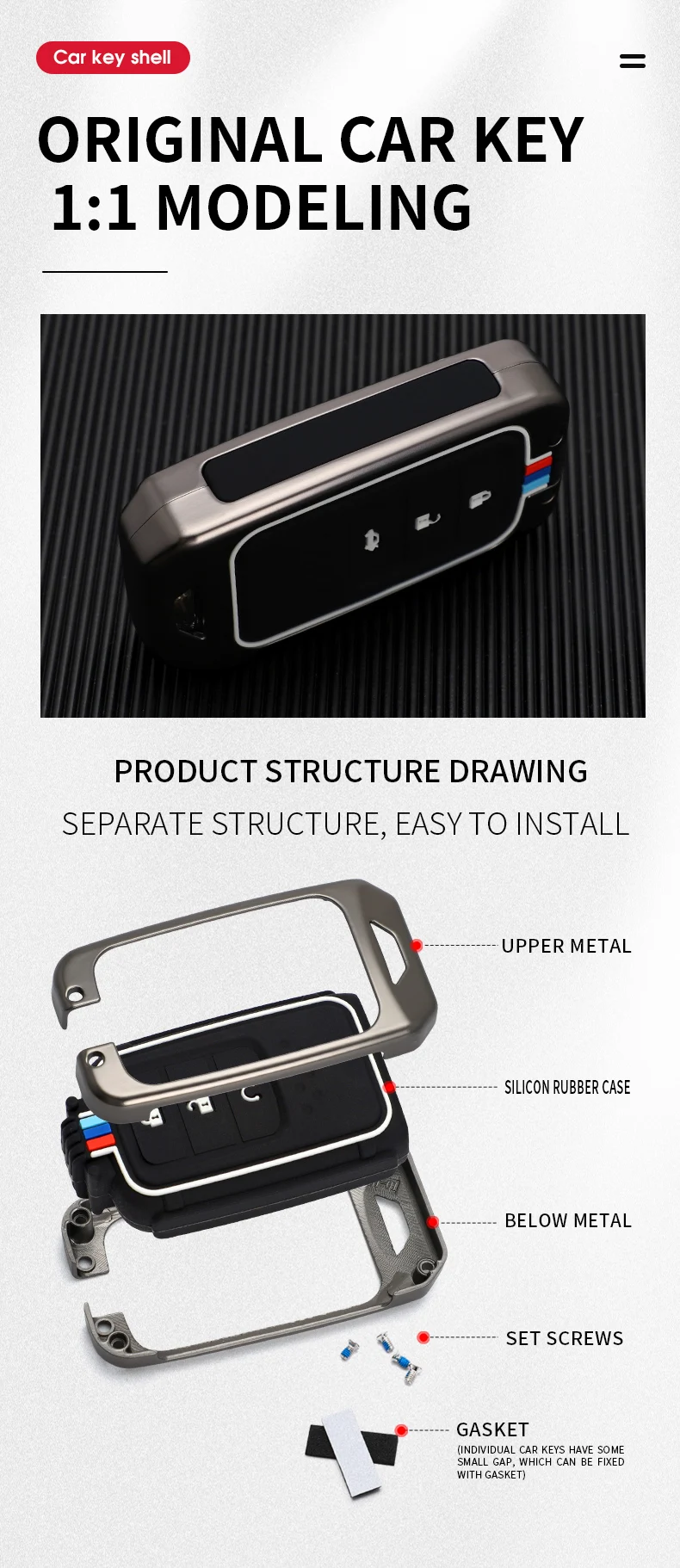 Fob chiave a distanza della copertura di caso dell'automobile in lega di zinco per la CR-V civica di Honda CRV Accord odissea città Vezel URV UR-V accessori della giada di Jazz - H6a39d386334746aab447004f36dc1cb0w