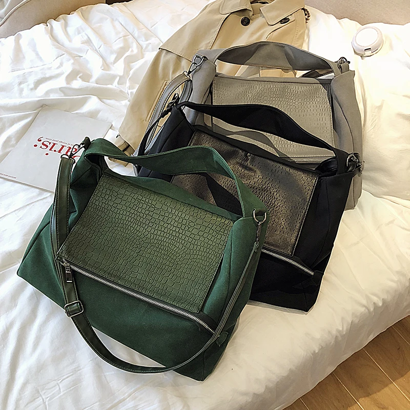 Роскошная сумка-ведро из нубука, женская сумка из крокодиловой кожи, сумка через плечо для женщин, сумки на плечо, брендовая дизайнерская женская зеленая сумка