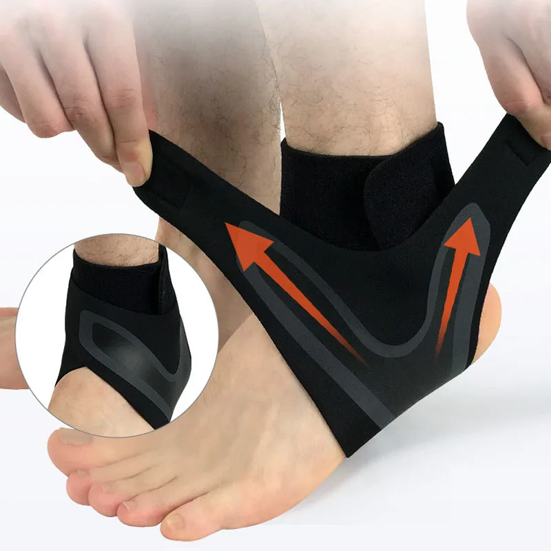 1 Pair Sport Safety Ankle Support Gym Running Football Ankle Joints Protection Black Foot Bandage Elastic Ankle Brace Band Guard