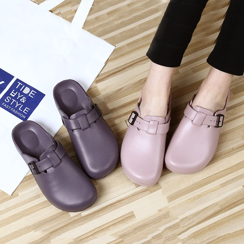

2019 Comfortable Women Pool Sandals Summer Outside Beach Shoes Unisex Slip On Garden Clogs Casual Office Home Slippers Flip Flop