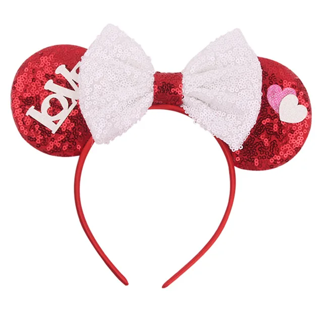 Disney Mickey Stitch Frozen Ears Headband Sequins Hair Bows Charactor For Women Festival Hairband Girls Hair Accessories Party 19