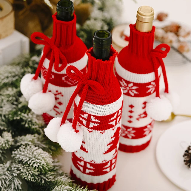 Christmas Wine Bottle Cover Merry Christmas Decor for Home 2020 Natal Noel Christmas Table Decor Xmas Gift Happy New Year 2021 3