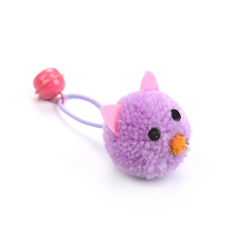 New Cat Toys Mouse Head Shape Bells Self Hi Toys Funny Cat Colorful Plush Mouse Elf Fun Pet Collars Pet Supplies