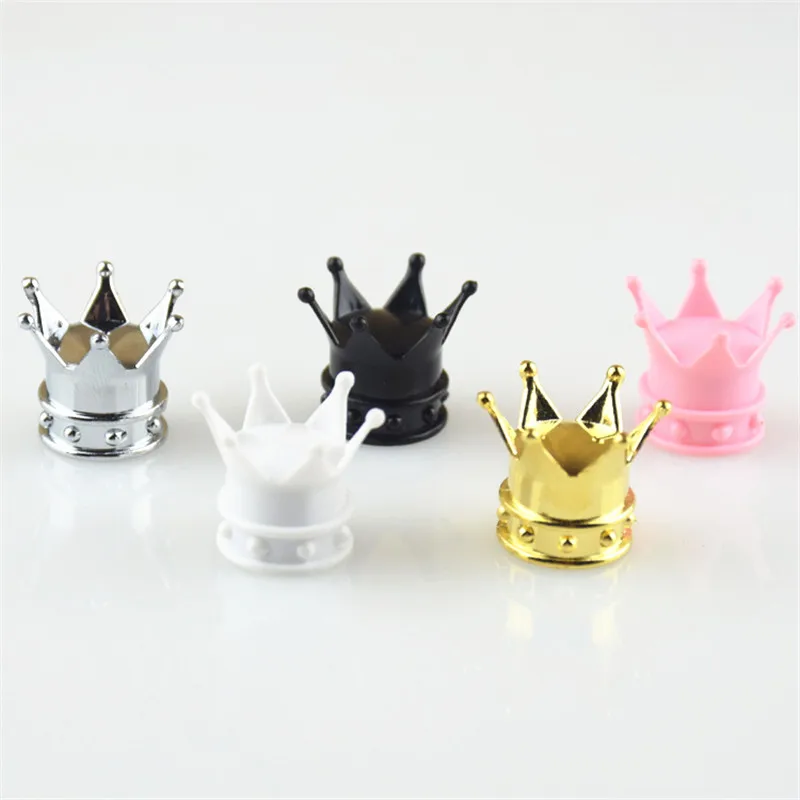 Автомобильные крышки стержня вентиля шины Хром Bling Crown обода покрывает автомобили мотоциклы аксессуары - Цвет: black
