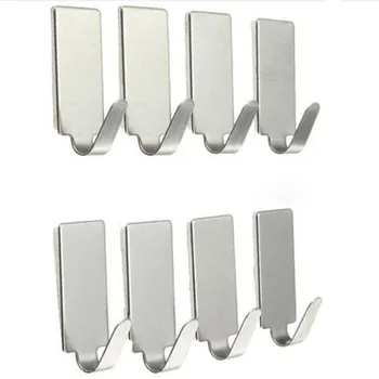 

1/6 Pcs Adhesive Metal Hooks Kitchen Towel Hook Hangers Bathroom Stainless Steel Towel Hanging Rack Robe Hooks Adhesive & Rails