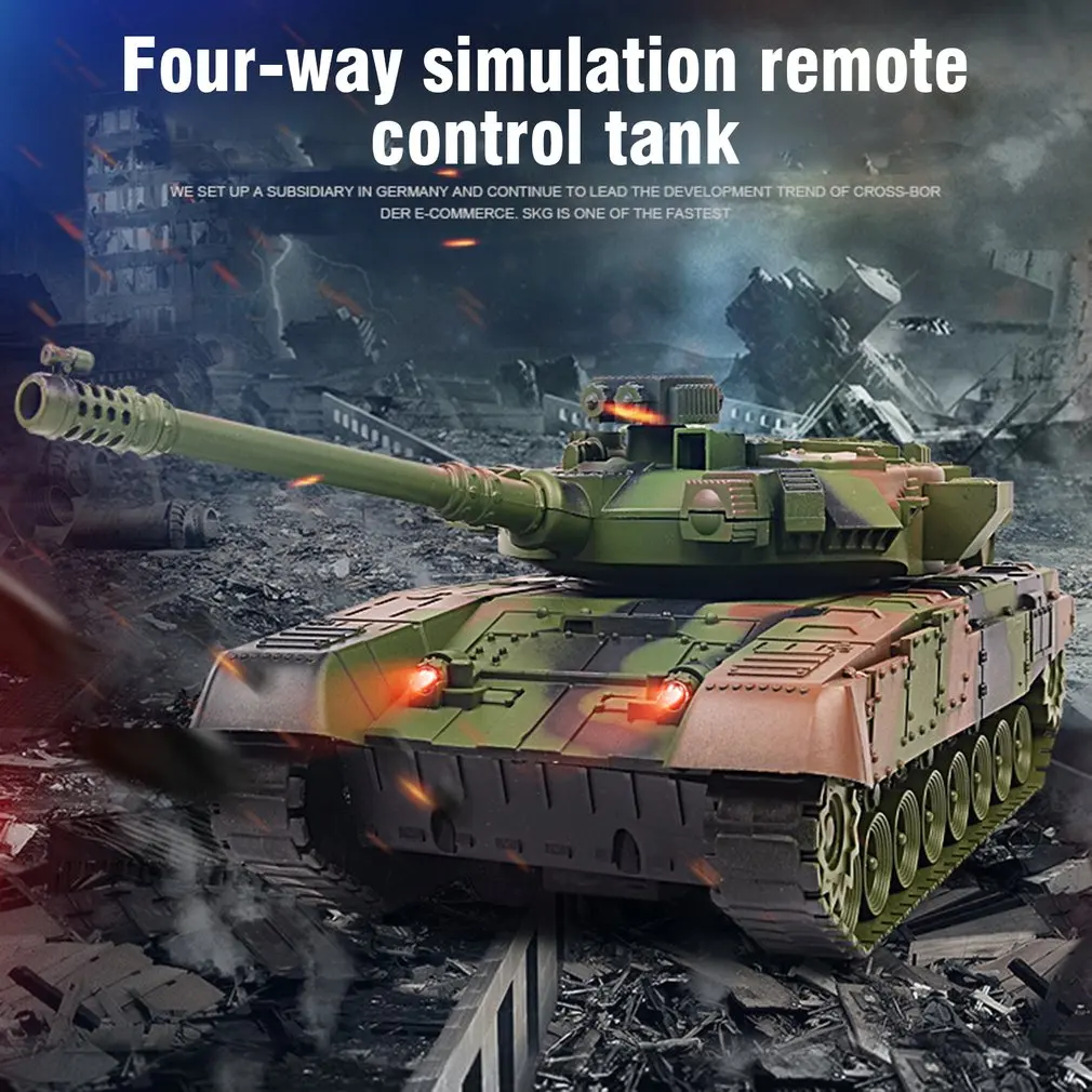 

Remote Control Car Remote Control Tank Car Four-Way Charging Toy Car Children's Electric Toy With Light Sound Tank