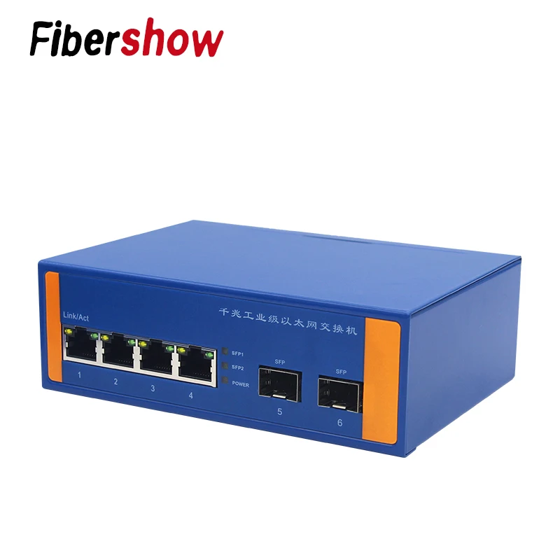 Промышленный Коммутатор Ethernet 10/100/1000 м сетевой сигнал усиленный тип DIN рейки 4