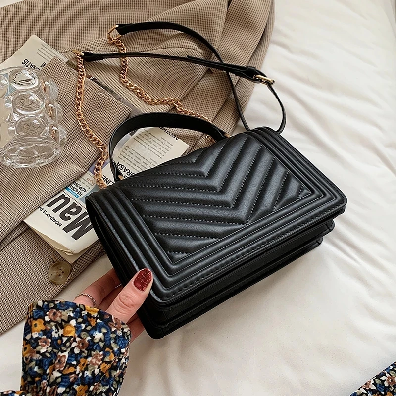 Vintage Chain Small PU Leather Crossbody Shoulder Bags for Women 2021 Fashion Ladies Travel Handbags Tote Purse | Багаж и сумки