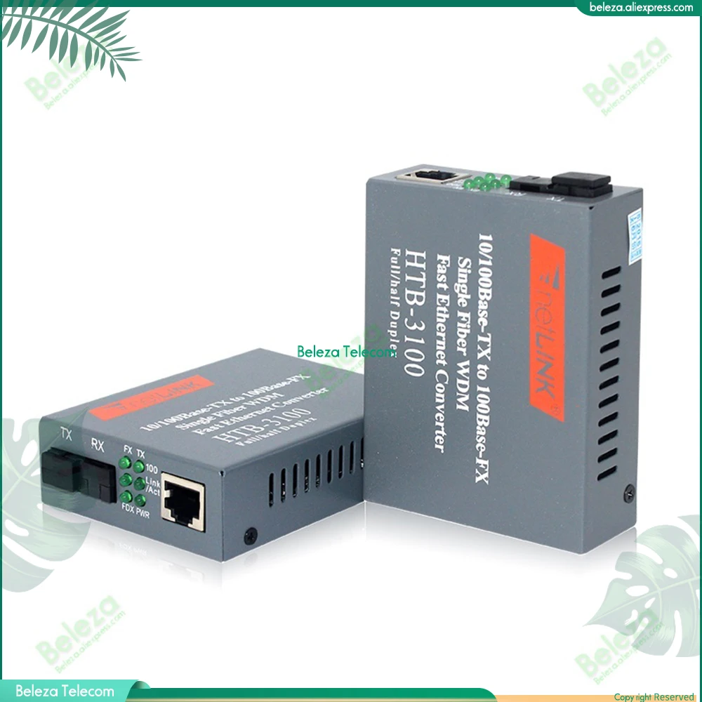 X1pair HTB-3100 10/100M волоконный медиа-конвертер SC одноволоконный трансивер конвертер 25