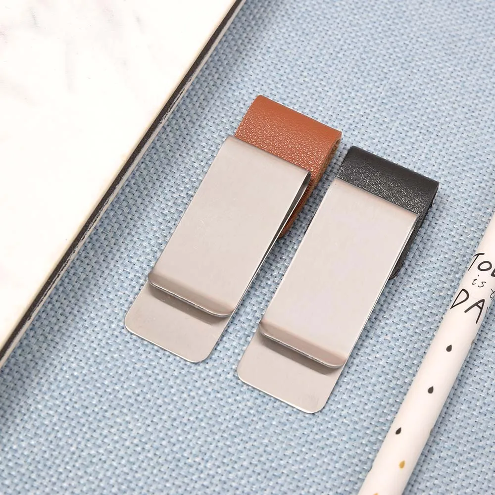 Pen holder pen loop pen clip Pen Loop For Notebook Retro Leather Journal Notebook Pencil Holder Bookmark With Metal Clip Clipboards Pen Holder Clip