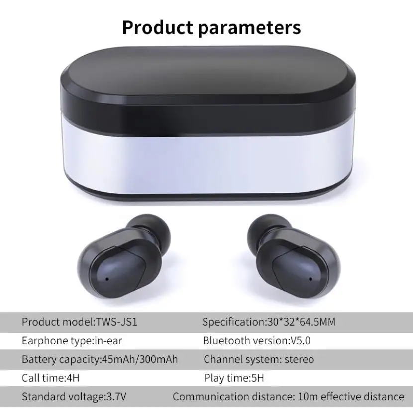 Waterproof TWS Bluetooth Wireless Headphone Sports Gaming Headset PC Bluetooth Earphone Noise Canceling Earbuds for Microphone