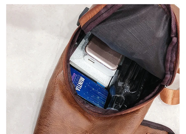 Повседневная кожаная Одиночная сумка на ремне нагрудная сумка на ремне на петельках для короткой поездки через usb зарядка через плечо сумки-мессенджеры для мужчин сумка-мессенджер