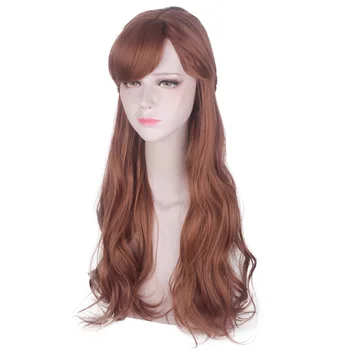 

Anime Long Brown Wave Wig Princess Anna Braid Cosplay Costume Women Heat Resistant Synthetic Hair Wigs