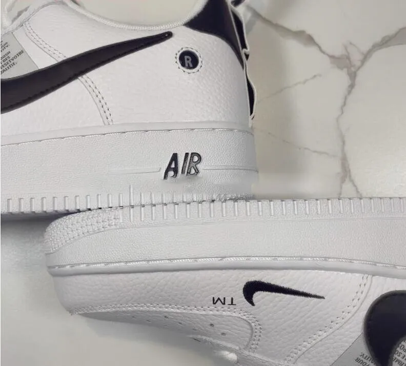 Air Force 1 One Low 07 Lv8 Utility черно-белая женская и мужская Обувь Af1 кроссовки