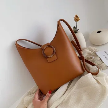 

Female Shoulder Crossbody Bags Designer PU Leather Women's Bucket Bags Fashion Acrylic Casual Solid Color Ladies' Messenger Bag