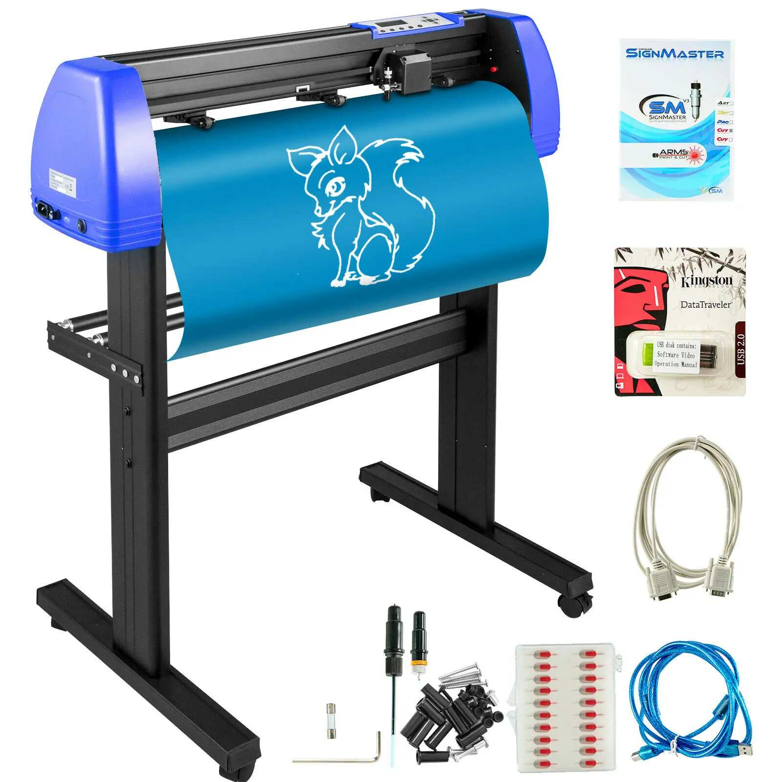 28" Vinyl Cutter Plotter Sign Cutting Machine SignMaster Software With 20 Blades LCD Black 720mm | Компьютеры и офис