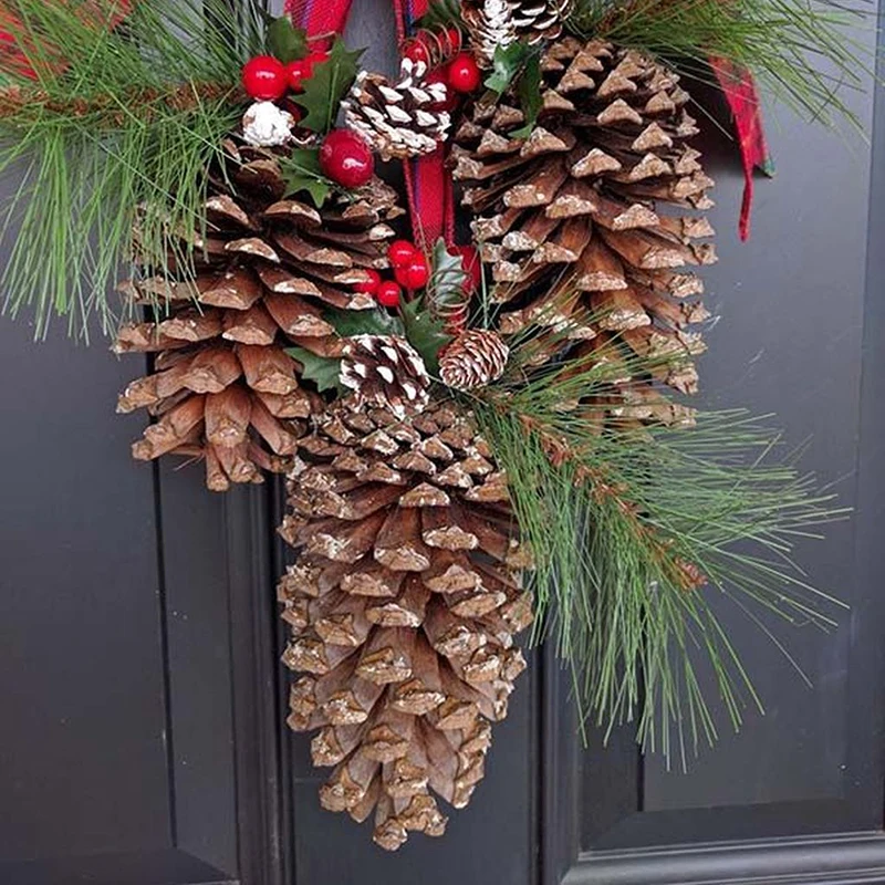 Description Picture 4 of item1/5/10pcs Natural Pine Nuts Fruit Dried Artificial Flowers Pineapple Cones For Home Xmas DIY Garland Wreath Wedding Decoration