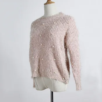 

2020 new burst section sequins gold beaded turtleneck sweater women short paragraph long-sleeved mohair knit pullovers 69120