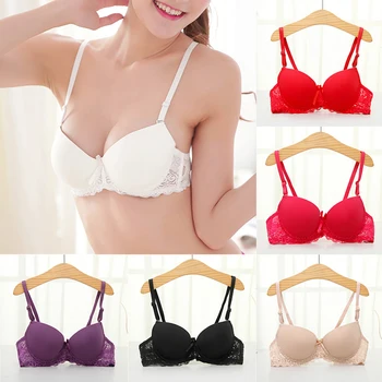 

2020 AB Cup Super Push Up Bra for Small Breast Young Girl Sexy Bra Women Support Chest Lovely Lace Gather Bra