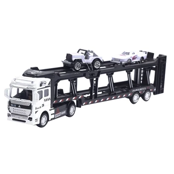 

1:48 New Parenting Pull Back Alloy Super Truck Vehicle Simulation Transporter Model Car with 2 Small Cars Interesting Toys for C