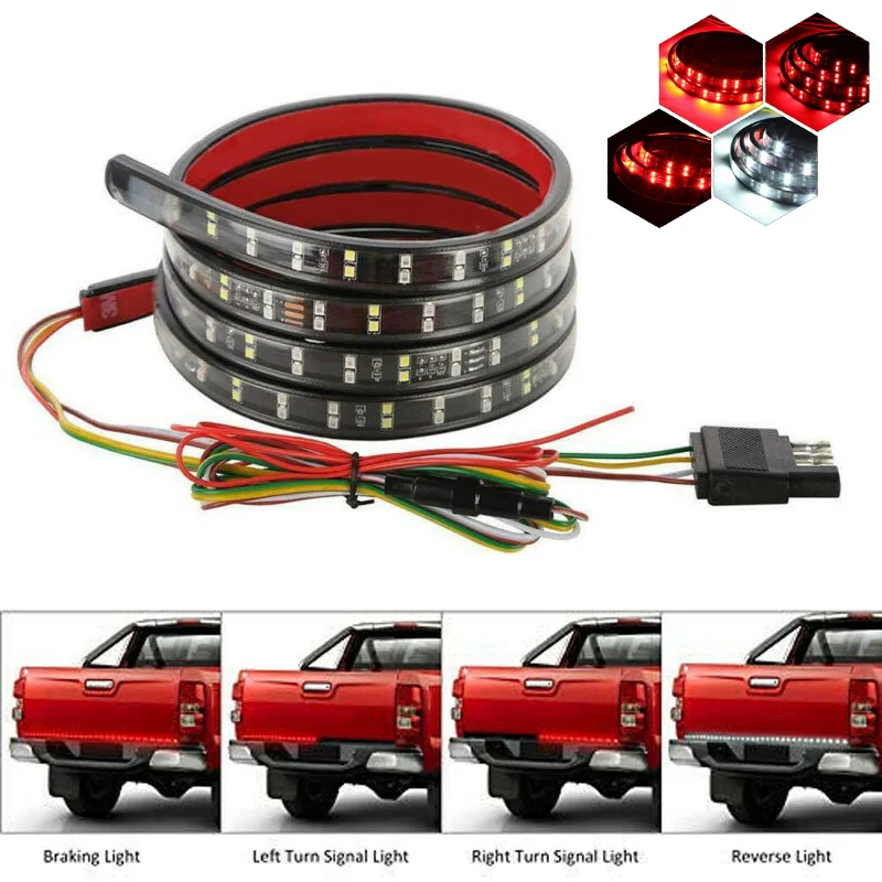 Светодиодный 12V 2 ряда DRL заднего тормоза задний фонарь указателя поворота багажника бег светильник s полоски бар пикап светильник Системы