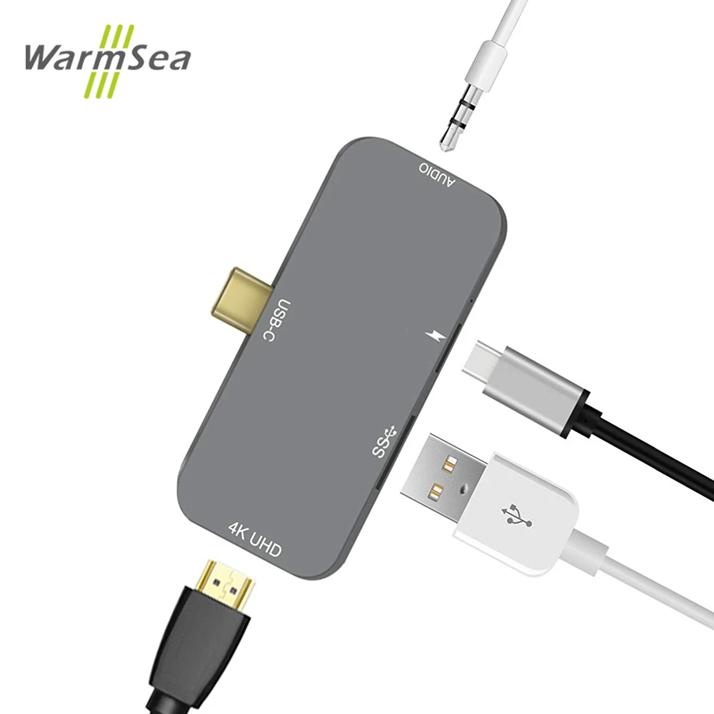 

IPad Pro HUB USB Type C Hub Adapter with HDMI 4K Audio 3.5mm USB 3.0 For 2018 iPad Pro Samsung Galaxy S9 S9 Plus 8/8 Plus Note 8