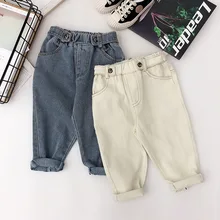 Джинсовые брюки для мальчиков в стиле знаменитостей; сезон весна-осень; стиль; универсальные детские брюки в Корейском стиле; детские брюки в западном стиле; Ca