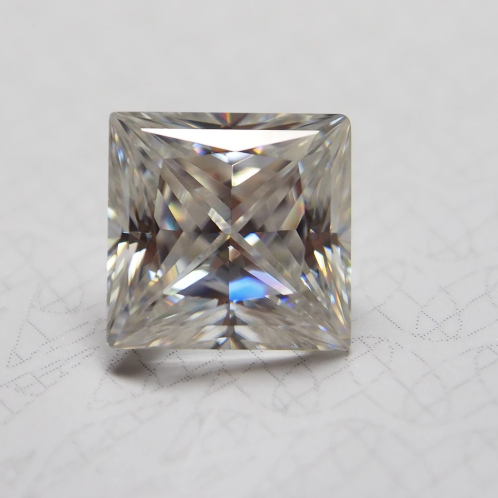 Shinning Prinecess Cut 9x9mm 4Carat S White D VVS1ynthetic Moissanite Diamond Gemstones for Ring Jewelry