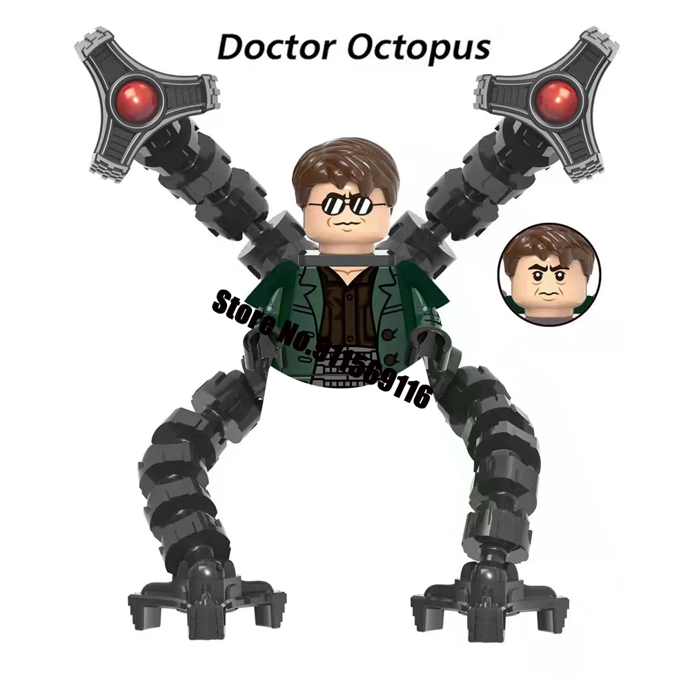 Brand DISNEY Spiderman Spider-Gwen Building Block Doctor Octopus Mysterio Miles Morales Lizard Electro Action Figure Kid Toys