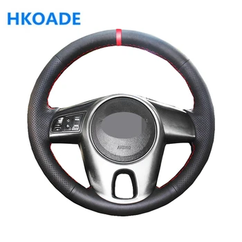 

DIY Hand-stitched Black Comfortable and Artificial Leather Car Steering Wheel Cover For Kia Forte Kia Soul Kia Rio 2009-2011