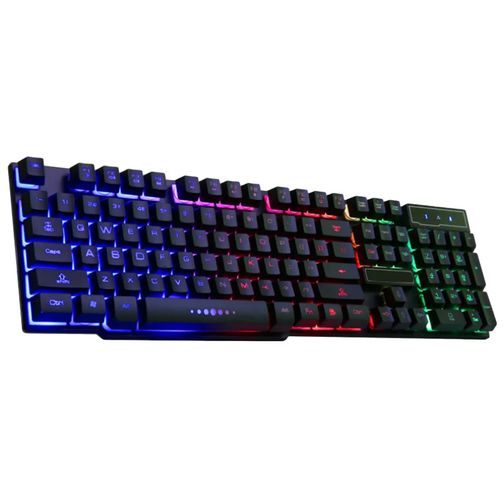 

Vococal LED Backlit Gaming Keyboard Wired 104 Keys Keypad Gamer for PC Computer Csgo Overwatch LoL with Similar Mechanical Feel