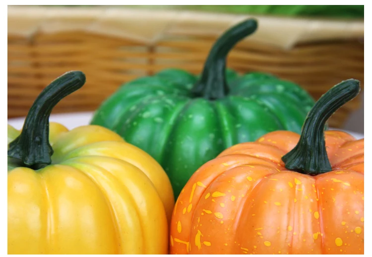 Halloween Pumpkin Decoration Simulation Pumpkin With Yellow High Imitation Foam Fake Green Pumpkin Model QW175 (3)