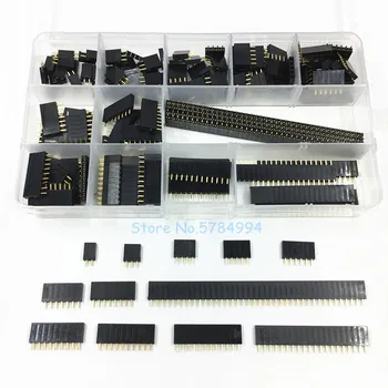 

155pcs/box 2.54mm single row pin socket Female Header connector 1*2P/3/4/5/6/7/8/9/10/12/20/40pin PCB board combination Kit