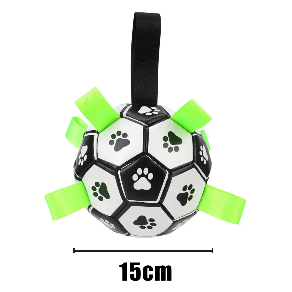 Interactive Pet Football Toys With Grab Tabs Dog Bite Chew Balls Pets Accessories Puppy Outdoor Training Soccer 15cm 2