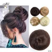 Xuanguang sintético de alta temperatura fibra cabelo em linha reta шиньон с зажимом no cabelo rolo de rosquinha rolos cabelo loiro