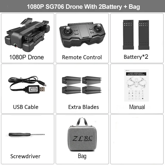 HGIYI SG706 Радиоуправляемый Дрон 4K HD Двойная камера 50X раз зум wifi FPV складной Квадрокоптер вертолет профессиональные дроны стабильная высота - Цвет: SG706 1080P 2B CB