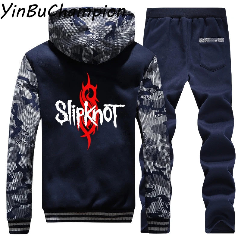 Пуловер Slipknot с капюшоном для мужчин и женщин, хип-хоп принт, 3D толстовка, толстовки, штаны, два комплекта, спортивные костюмы размера плюс 5XL, прямая поставка