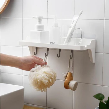 

Non-Marking Wall Shelf Free Punching Bathroom Kitchen Storage Rack Wall-Mounted Bathroom Storage Rack