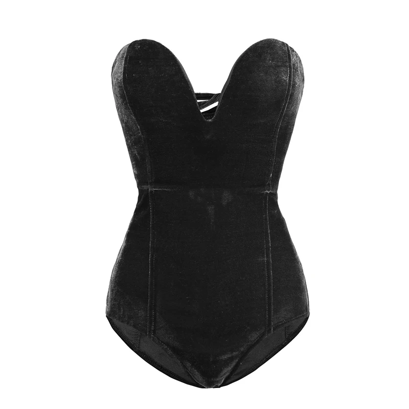 Viifaa-Bodysuit feminino sem alças, bodysuit sexy, bodycon